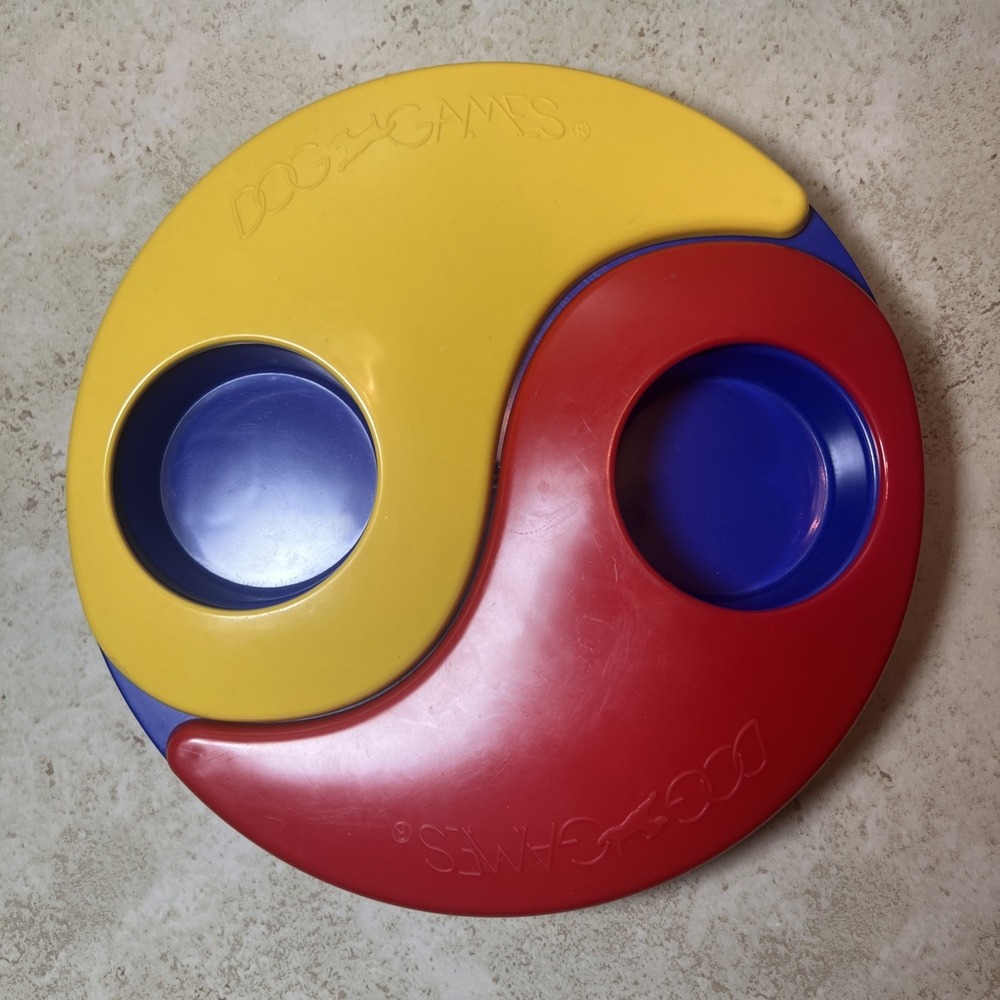 Kyjen Dog Toy Puzzle 6 Chamber Treat-Hiding Game Yin Yang Design 1307B3 Recycled
